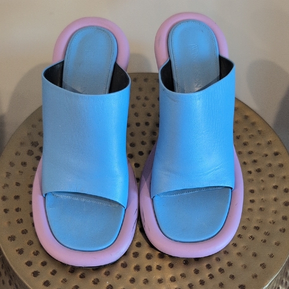 JW ANDERSON Blue and Pink Mules